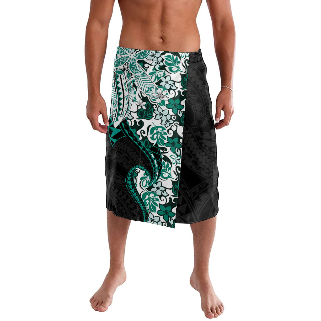 Monstera Plumeria Flowers Teal Lavalava Polynesian Pattern LT01 Teal - Polynesian Pride