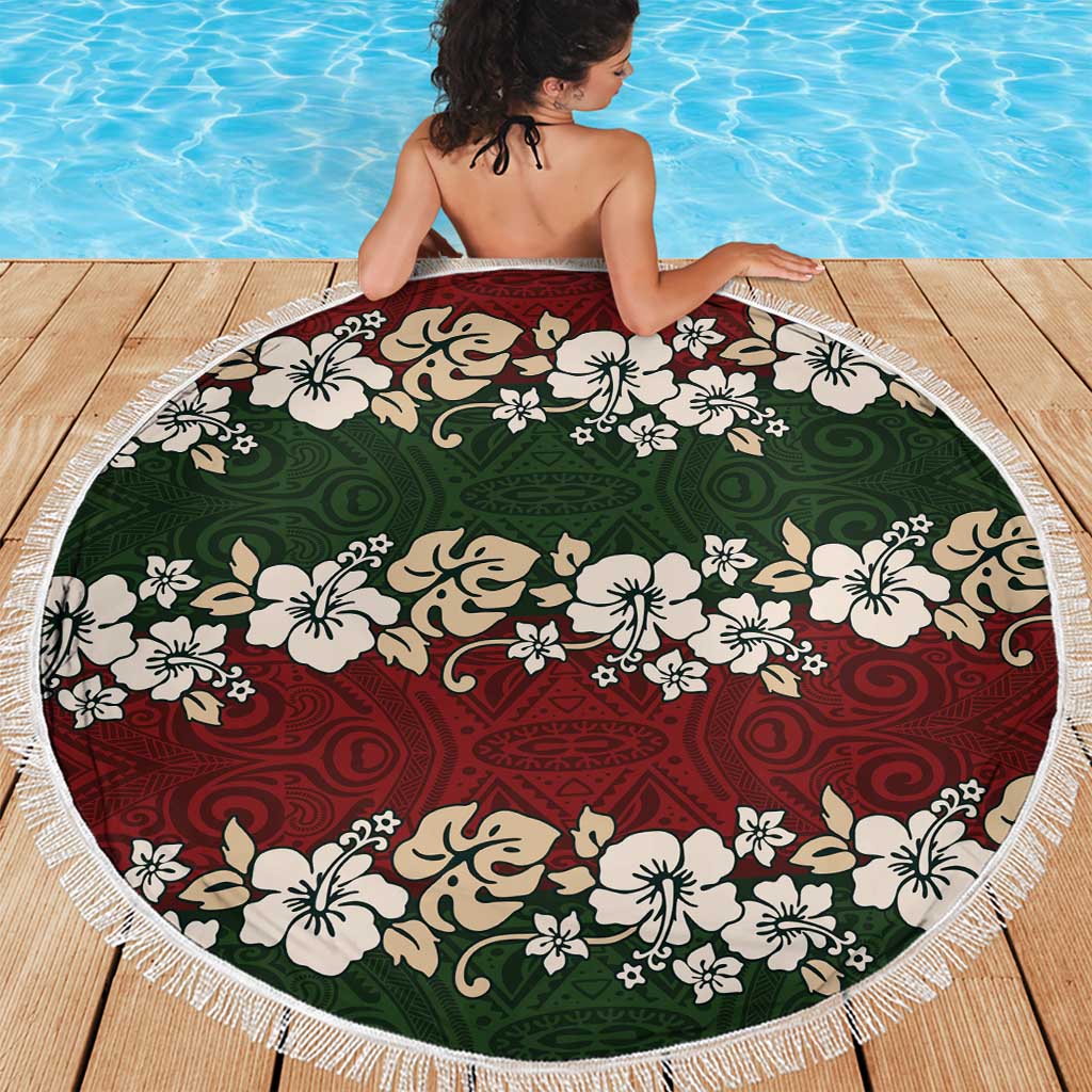 Hawaiian Hibiscus Christmas Color Beach Blanket Unique LT01 - Polynesian Pride