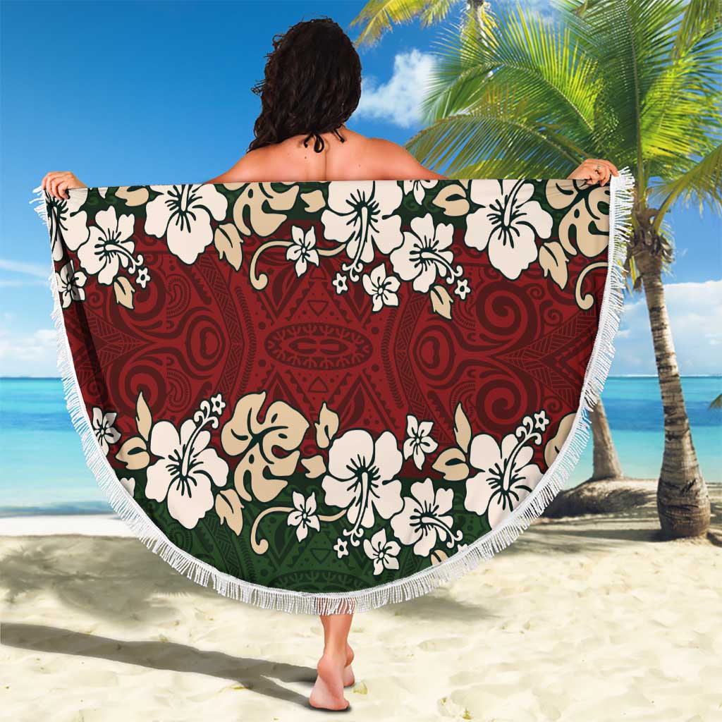 Hawaiian Hibiscus Christmas Color Beach Blanket Unique LT01 - Polynesian Pride
