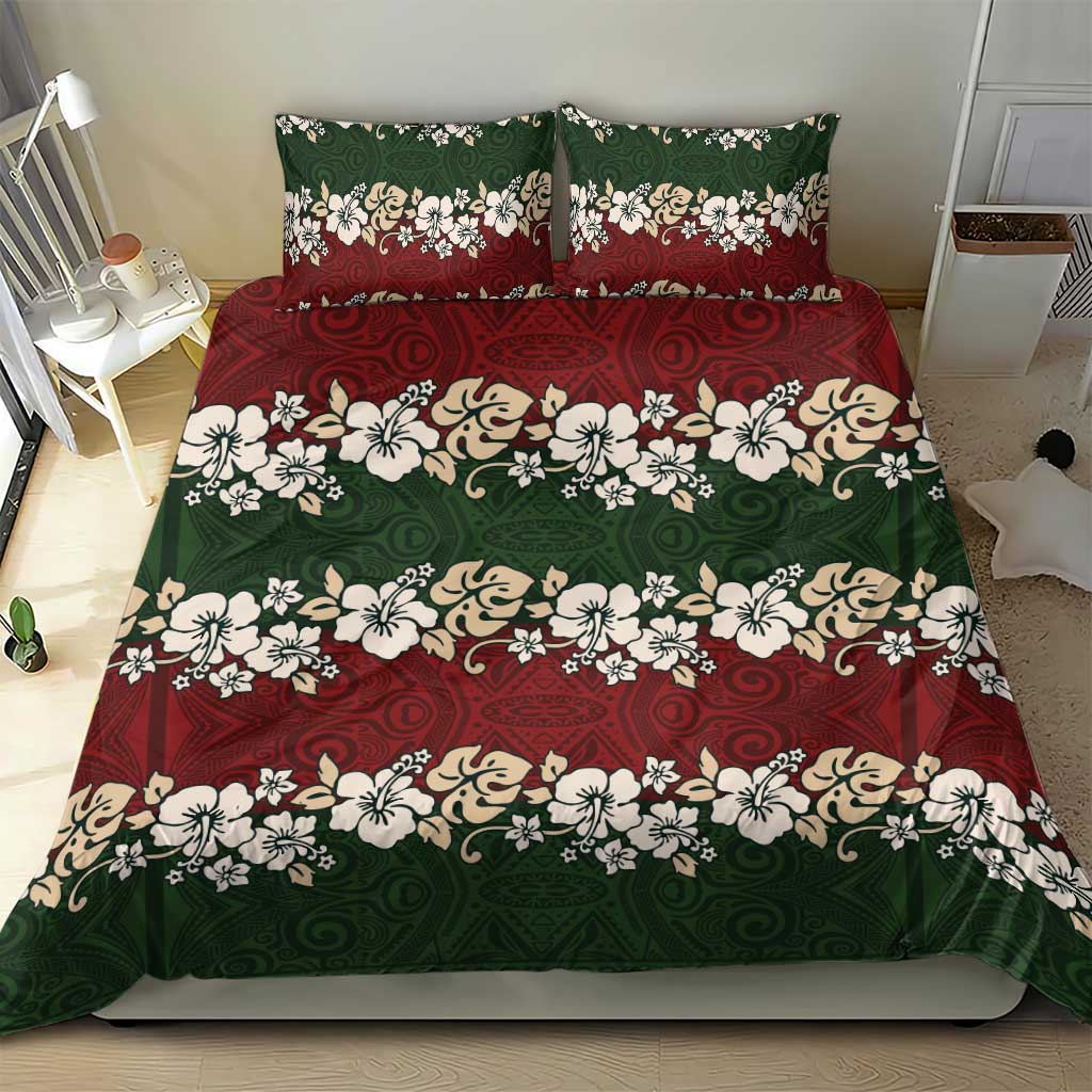 Hawaiian Hibiscus Christmas Color Bedding Set Unique LT01 - Polynesian Pride