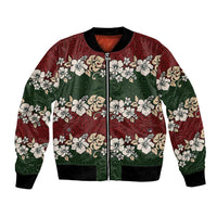 Hawaiian Hibiscus Christmas Color Bomber Jacket Unique LT01 Unisex Red - Polynesian Pride