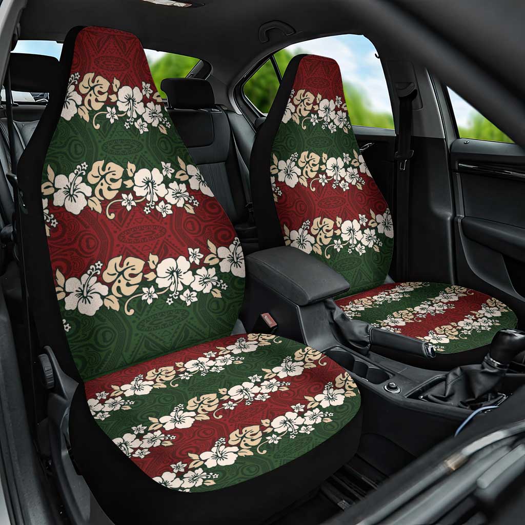 Hawaiian Hibiscus Christmas Color Car Seat Cover Unique LT01 One Size Red - Polynesian Pride