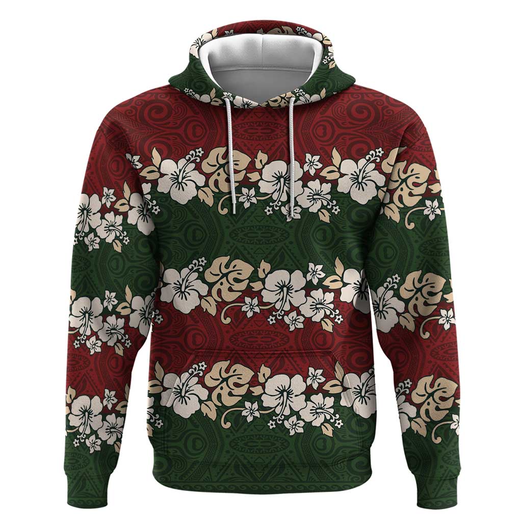 Hawaiian Hibiscus Christmas Color Hoodie Unique LT01 Pullover Hoodie Red - Polynesian Pride