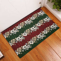 Hawaiian Hibiscus Christmas Color Rubber Doormat Unique LT01 - Polynesian Pride