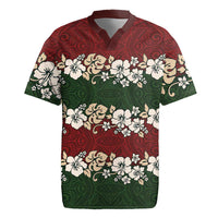 Hawaiian Hibiscus Christmas Color Rugby Jersey Unique LT01 Red - Polynesian Pride