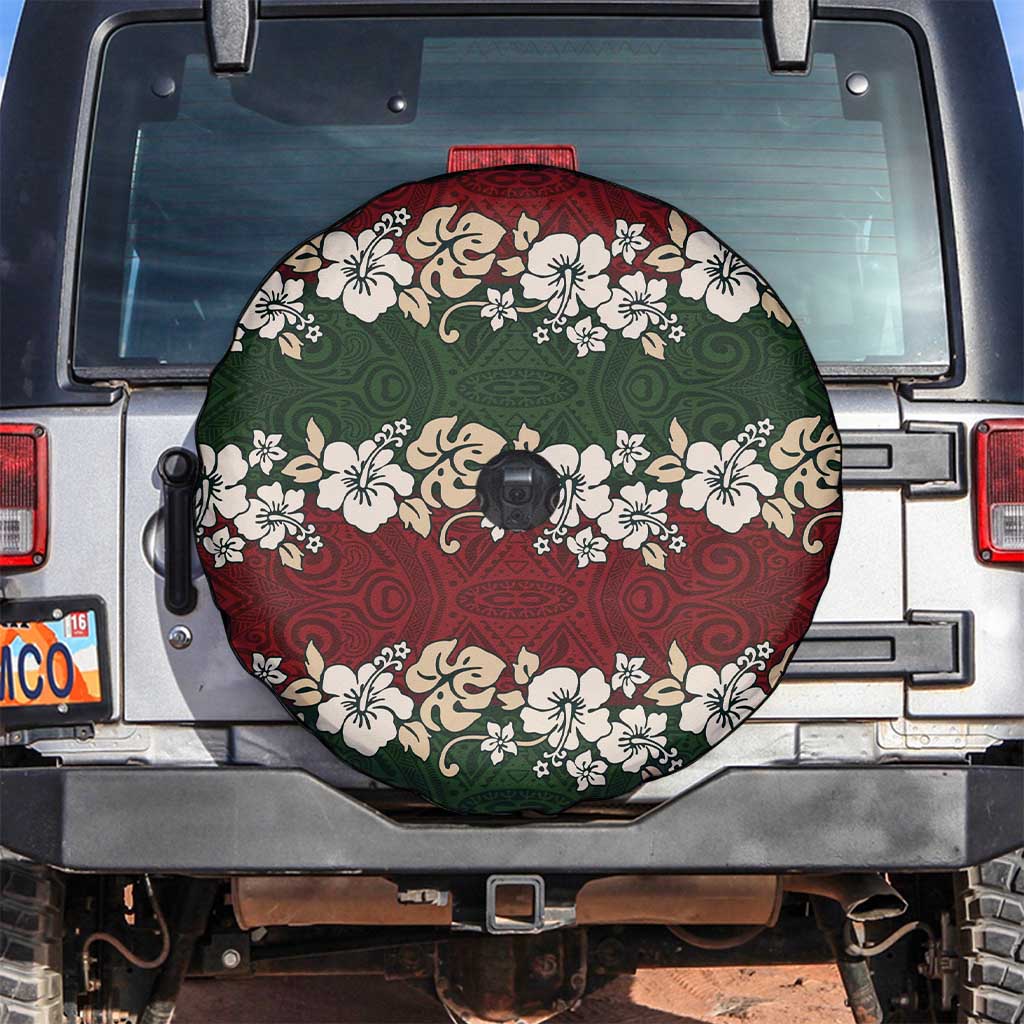 Hawaiian Hibiscus Christmas Color Spare Tire Cover Unique