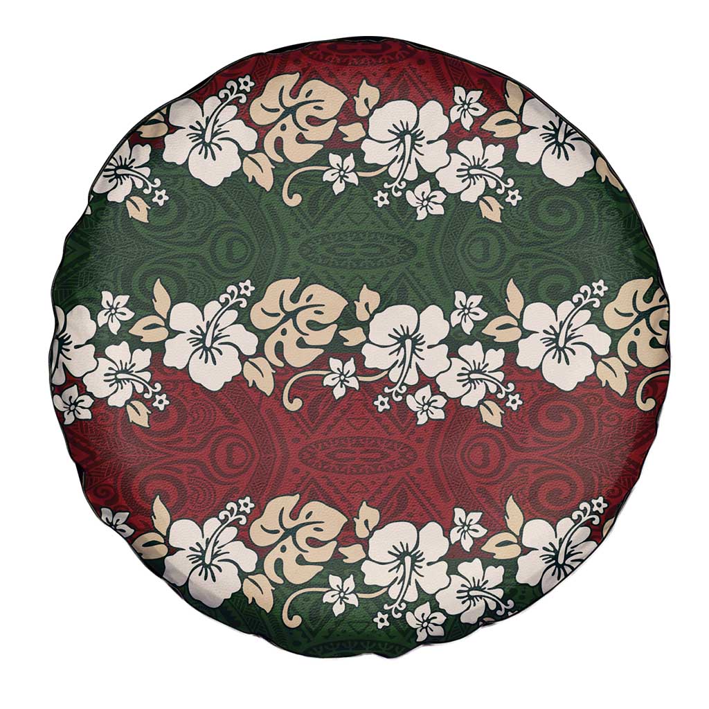 Hawaiian Hibiscus Christmas Color Spare Tire Cover Unique LT01 - Polynesian Pride
