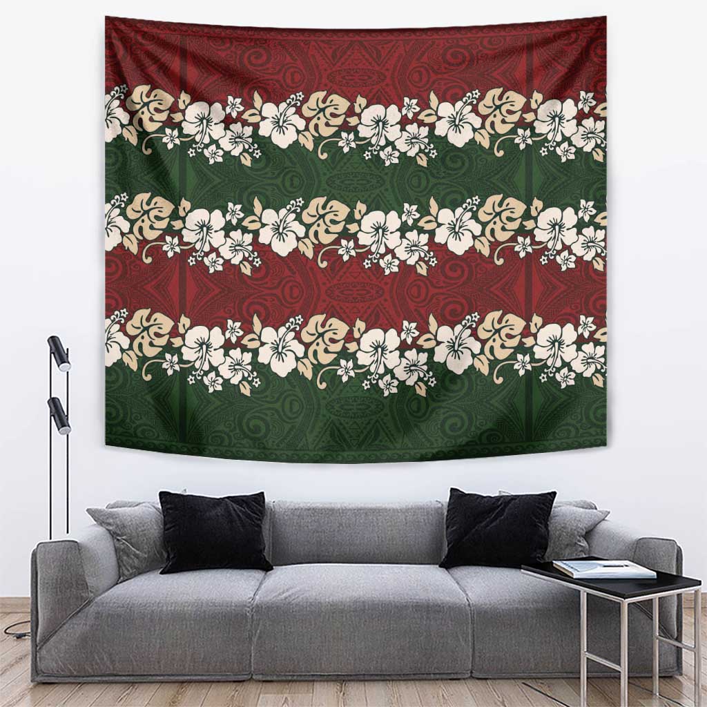 Hawaiian Hibiscus Christmas Color Tapestry Unique LT01 Red - Polynesian Pride