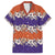 Hawaiian Hibiscus Family Matching Long Sleeve Bodycon Dress and Hawaiian Shirt Orange and Purple Unique