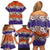 Hawaiian Hibiscus Family Matching Off Shoulder Short Dress and Hawaiian Shirt Orange and Purple Unique