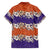 Hawaiian Hibiscus Family Matching Off Shoulder Short Dress and Hawaiian Shirt Orange and Purple Unique