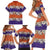 Hawaiian Hibiscus Family Matching Short Sleeve Bodycon Dress and Hawaiian Shirt Orange and Purple Unique