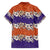 Hawaiian Hibiscus Family Matching Short Sleeve Bodycon Dress and Hawaiian Shirt Orange and Purple Unique