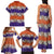 Hawaiian Hibiscus Family Matching Tank Maxi Dress and Hawaiian Shirt Orange and Purple Unique