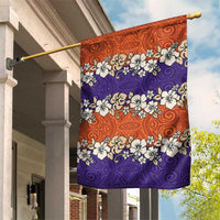 Hawaiian Hibiscus Garden Flag Orange and Purple Unique LT01 House Flag Orange - Polynesian Pride
