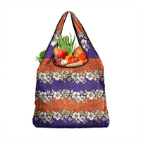 Hawaiian Hibiscus Grocery Bag Orange and Purple Unique LT01 1-pack One Size Orange - Polynesian Pride
