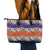 Hawaiian Hibiscus Leather Tote Bag Orange and Purple Unique