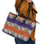 Hawaiian Hibiscus Leather Tote Bag Orange and Purple Unique