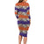 Hawaiian Hibiscus Long Sleeve Bodycon Dress Orange and Purple Unique