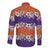 Hawaiian Hibiscus Long Sleeve Button Shirt Orange and Purple Unique