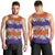 Hawaiian Hibiscus Men Tank Top Orange and Purple Unique