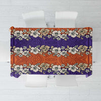 Hawaiian Hibiscus Tablecloth Orange and Purple Unique LT01 Orange - Polynesian Pride