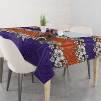 Hawaiian Hibiscus Tablecloth Orange and Purple Unique LT01 - Polynesian Pride