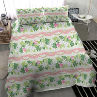 Monstera Tiare Plumeria Lei Pattern Bedding Set Green Version LT01 - Polynesian Pride