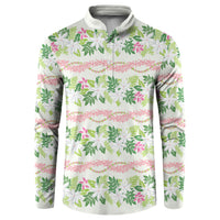 Monstera Tiare Plumeria Lei Pattern Button Sweatshirt Green Version LT01 Green - Polynesian Pride