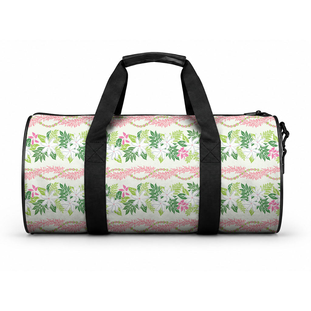 Monstera Tiare Plumeria Lei Pattern Duffle Bag Green Version LT01 One size Green - Polynesian Pride