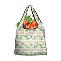 Monstera Tiare Plumeria Lei Pattern Grocery Bag Green Version LT01 1-pack One Size Green - Polynesian Pride