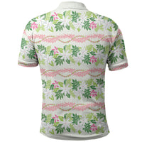 Monstera Tiare Plumeria Lei Pattern Polo Shirt Green Version LT01 - Polynesian Pride