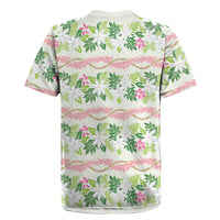 Monstera Tiare Plumeria Lei Pattern Rugby Jersey Green Version LT01 - Polynesian Pride