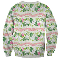 Monstera Tiare Plumeria Lei Pattern Sweatshirt Green Version LT01 - Polynesian Pride