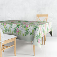 Monstera Tiare Plumeria Lei Pattern Tablecloth Green Version LT01 - Polynesian Pride