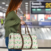 Monstera Tiare Plumeria Lei Pattern Travel Bag Green Version