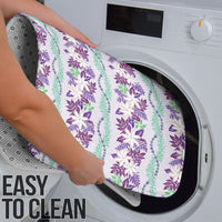 Monstera Tiare Plumeria Lei Pattern Bathroom Set Purple Version LT01 - Polynesian Pride