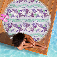 Monstera Tiare Plumeria Lei Pattern Beach Blanket Purple Version LT01 - Polynesian Pride
