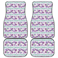 Monstera Tiare Plumeria Lei Pattern Car Mats Purple Version LT01 - Polynesian Pride