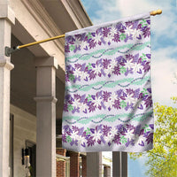 Monstera Tiare Plumeria Lei Pattern Garden Flag Purple Version LT01 House Flag Purple - Polynesian Pride