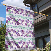 Monstera Tiare Plumeria Lei Pattern Garden Flag Purple Version LT01 - Polynesian Pride
