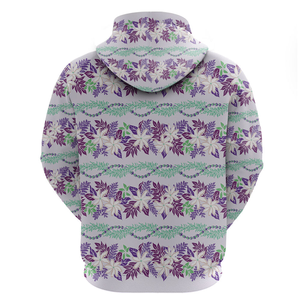 Monstera Tiare Plumeria Lei Pattern Hoodie Purple Version LT01 - Polynesian Pride
