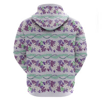 Monstera Tiare Plumeria Lei Pattern Hoodie Purple Version LT01 - Polynesian Pride