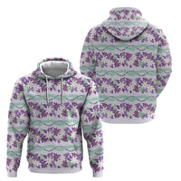 Monstera Tiare Plumeria Lei Pattern Hoodie Purple Version LT01 - Polynesian Pride