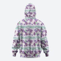 Monstera Tiare Plumeria Lei Pattern Hoodie Purple Version LT01 - Polynesian Pride