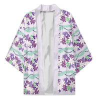 Monstera Tiare Plumeria Lei Pattern Kimono Purple Version LT01 Unisex Purple - Polynesian Pride