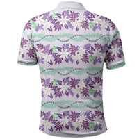 Monstera Tiare Plumeria Lei Pattern Polo Shirt Purple Version LT01 - Polynesian Pride