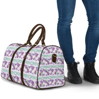 Monstera Tiare Plumeria Lei Pattern Travel Bag Purple Version LT01 - Polynesian Pride