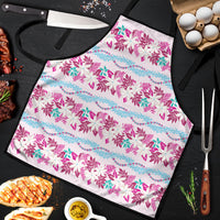Monstera Tiare Plumeria Lei Pattern Apron Pink Version LT01 Pink - Polynesian Pride