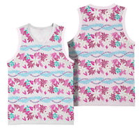 Monstera Tiare Plumeria Lei Pattern Basketball Jersey Pink Version LT01 - Polynesian Pride